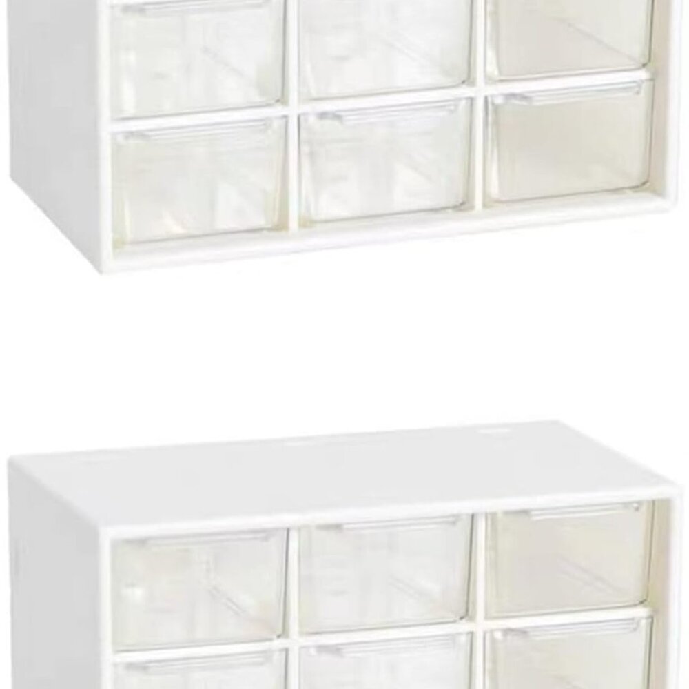 Versatile 2-Pack Small Drawer Organizer - 9 Transparent Drawers for Desk Clutter